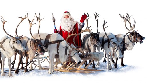 Ren geyiği olan Santa